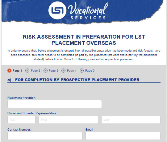 Screenshot of Risk Assessment